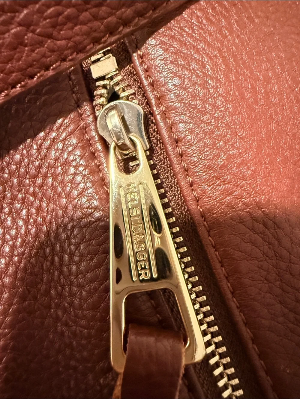 Kelsi Dagger Burgundy Leather Shoulder Bag